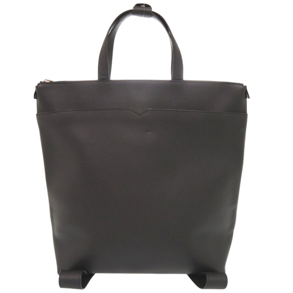 Valextra V-Line Leather Black 2-Way Backpack Tote Bag 0360Valextra - Picture 1 of 10